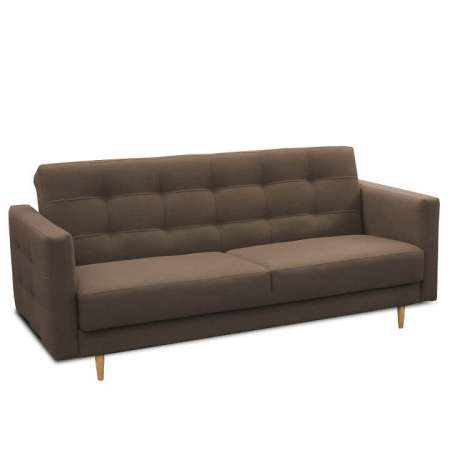 Canapele - Canapea cu 3-locuri tapiţat, material ciocolatiu, AMEDIA
