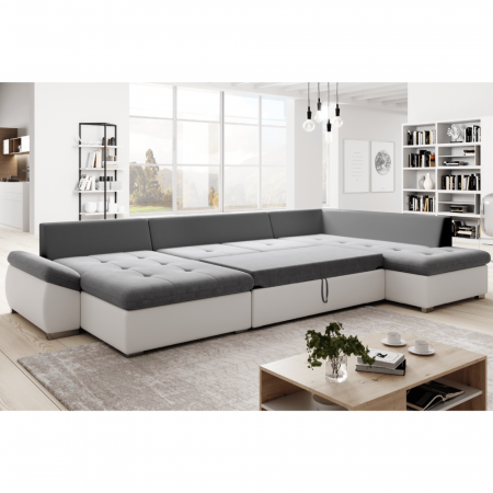 Canapea extensibilă, alb/gri, dreapta, MATAR U [4]