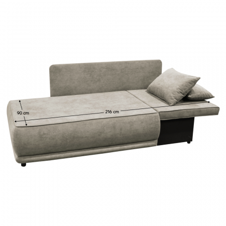 Canapea extensibilă, bej gri Taupe, pe dreapta, LIAMI [4]