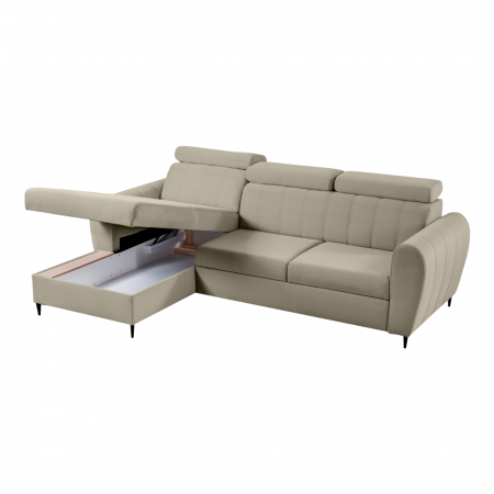 Canapea extensibilă, bej, stânga, KORIO [5]