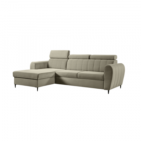 Living - Canapea extensibilă, bej, stânga, KORIO