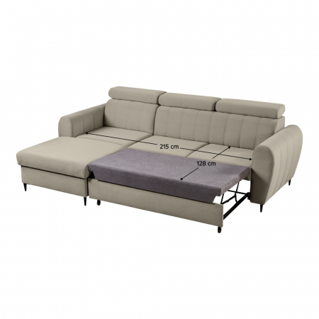 Canapea extensibilă, bej, stânga, KORIO [6]