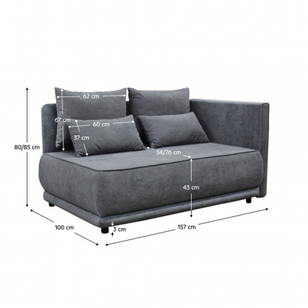 Canapea extensibilă, culoare gri, LIAMI [5]