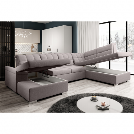 Canapea extensibilă, gri-bej Taupe, dreapta, OREO U [4]