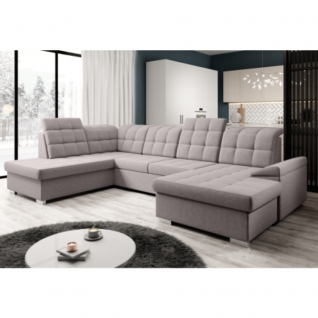 Canapea extensibilă, gri-bej Taupe, stânga, OREO U [4]