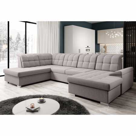Canapea extensibilă, gri-bej Taupe, stânga, OREO U [5]