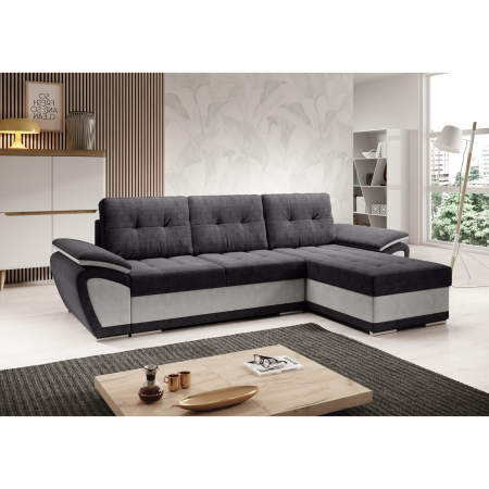 Canapea extensibilă, gri deschis/gri închis, dreapta, ENIF ROH [2]
