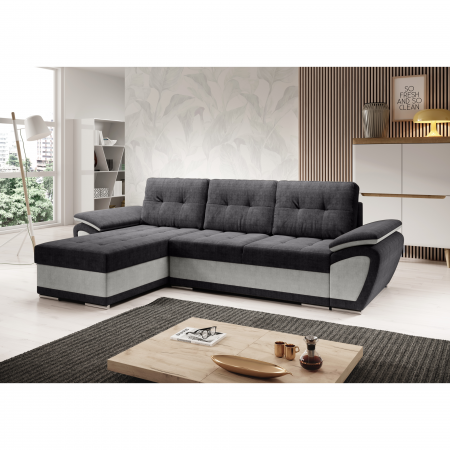 Canapea extensibilă, gri deschis/gri închis, stânga, ENIF ROH [1]