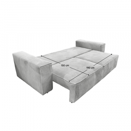 Canapea extensibilă, gri deschis, HARPERA BIG SOFA [4]