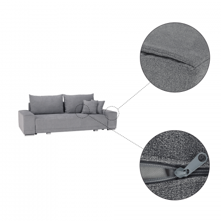 Canapea extensibilă, gri deschis, KEVAN BIG SOFA [23]