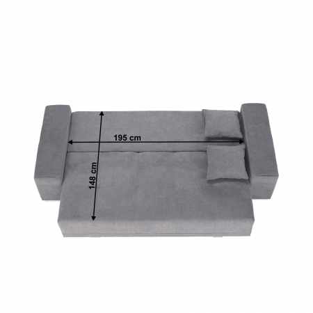 Canapea extensibilă, gri deschis, KEVAN BIG SOFA [18]