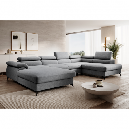 Canapea extensibilă, gri, dreapta, POLY ROH U [4]
