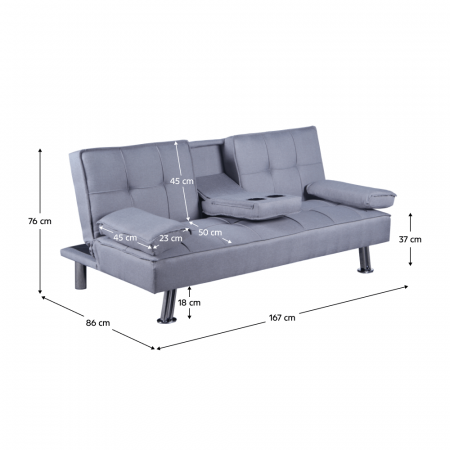 Canapea extensibilă, gri, GOLDIA NEW [2]