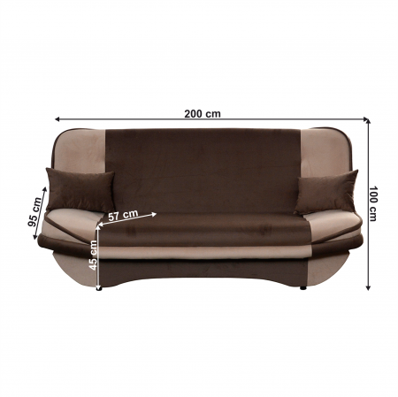 Canapea extensibilă, gri-maro Taupe/maro, GURU [5]