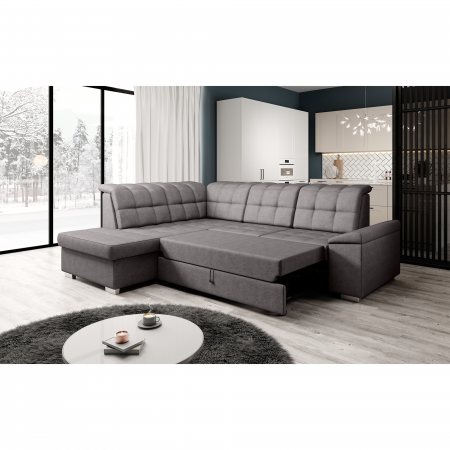 Canapea extensibilă, gri-maroniu, stânga, OREO ROH [5]