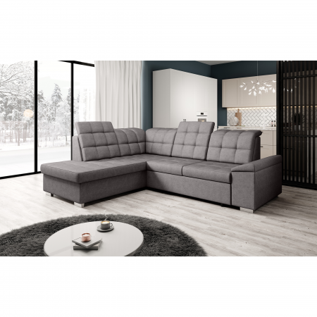 Canapea extensibilă, gri-maroniu, stânga, OREO ROH [3]