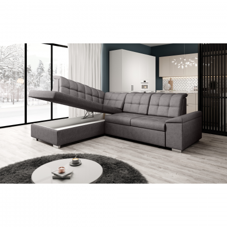 Canapea extensibilă, gri-maroniu, stânga, OREO ROH [4]