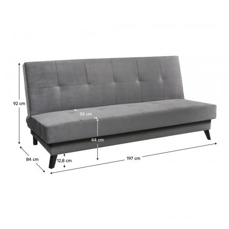 Canapea extensibilă, gri, SIDE [2]