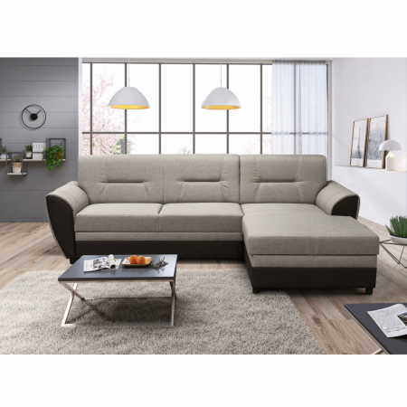 Canapea extensibilă, maro/gri-bej taupe, dreapta, SEVARD ROH [2]