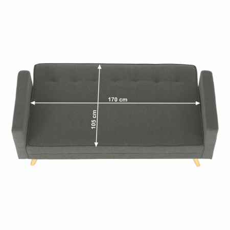 Canapea extensibilă, material gri, OTISA [12]
