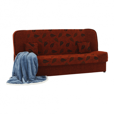 Canapea extensibilă, material textil cărămiziu/model, ASIA NEW [2]