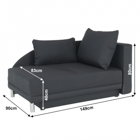Canapea extensibilă, material textil gri-negru, dreapta, LAUREL [18]