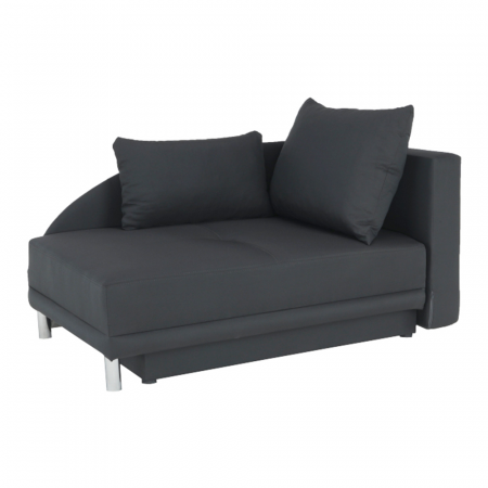 Canapele - Canapea extensibilă, material textil gri-negru, dreapta, LAUREL
