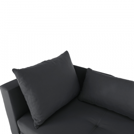 Canapea extensibilă, material textil gri-negru, stânga, LAUREL [3]