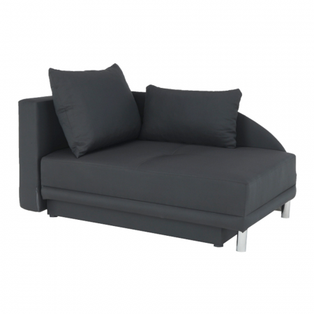 Canapele - Canapea extensibilă, material textil gri-negru, stânga, LAUREL
