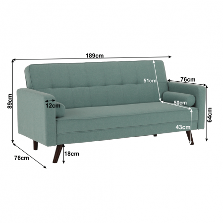 Canapea extensibilă, material verde-mentol, OTISA [12]