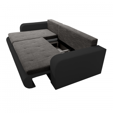 Canapea extensibilă, negru/gri, dreapta, BURAN ROH [2]