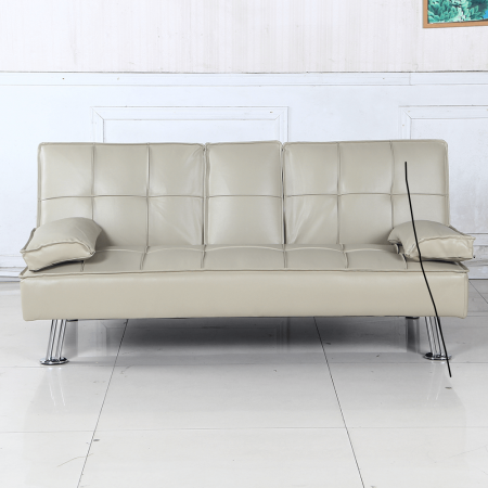 Canapea extensibilă, piele eco bej, GOLDIA NEW [1]