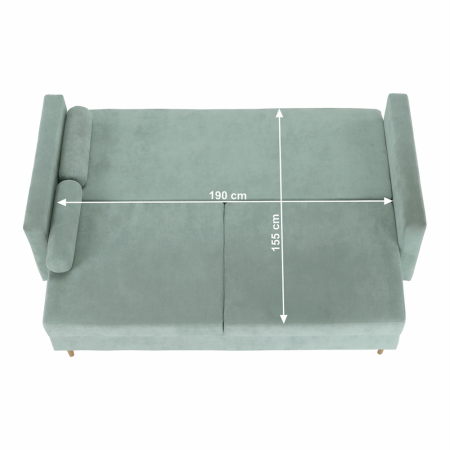 Canapea extensibilă, verde mentă textil Queens, AURELIA [24]