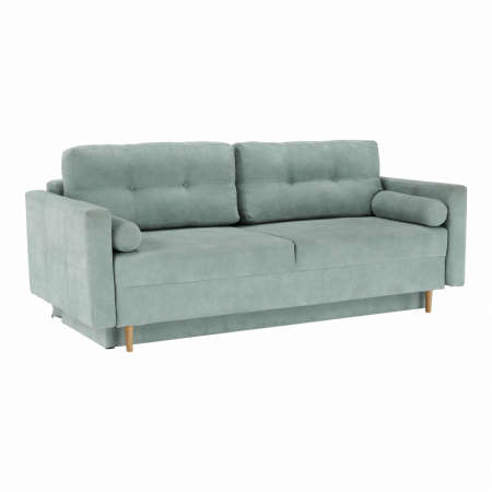Canapele - Canapea extensibilă, verde mentă textil Queens, AURELIA