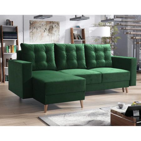 Canapea extensibilă, verde, stânga, BLEKY ROH [2]