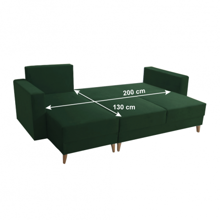 Canapea extensibilă, verde, stânga, BLEKY ROH [4]