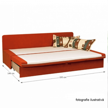 Canapea, extensibilăă cu spaţiu de depozitare, material maro, SARA [1]