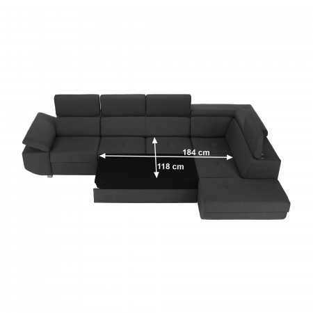Canapea, gri închis, ţesătură Stark, dreapta, MAVIS [2]