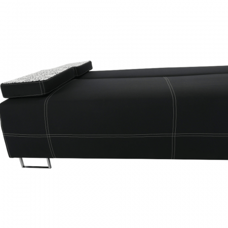 Canapea moderna cu lada depozitare,textil negru/perne cu model ,196 cm lungime [15]