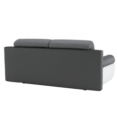 Canapea, piele ecologică alba+gri/material textil gri, KARDYN [9]