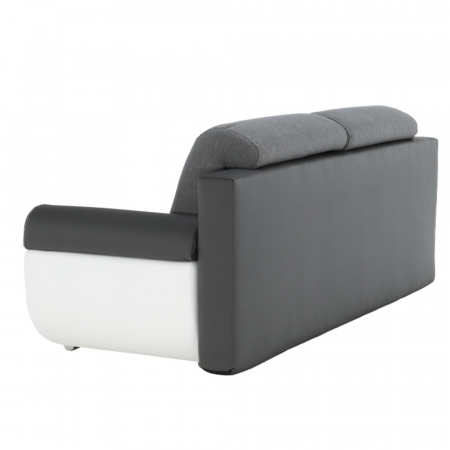 Canapea, piele ecologică alba+gri/material textil gri, KARDYN [1]