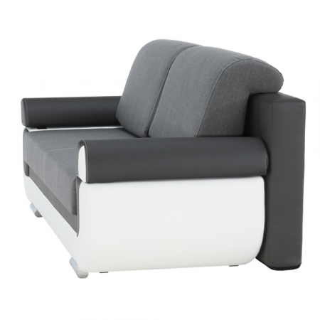 Canapea, piele ecologică alba+gri/material textil gri, KARDYN [2]