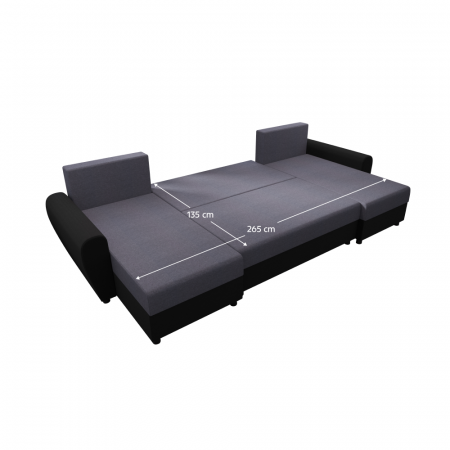 Canapea universală, gri/negru, DAKAR NEW U [3]
