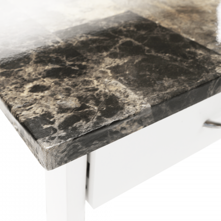 Cărucior de servire, alb / marmură, SEMIR [10]