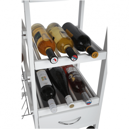 Cărucior de servire, alb / marmură, SEMIR [3]