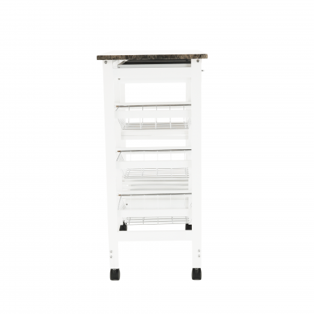 Cărucior de servire, alb / marmură, SEMIR [13]