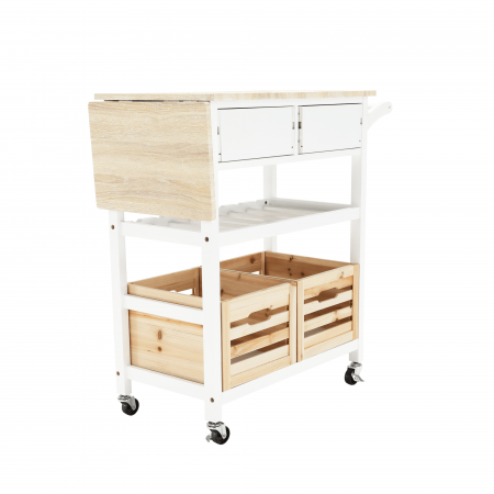 Cărucior de servire, alb / natural, PASSAT [11]