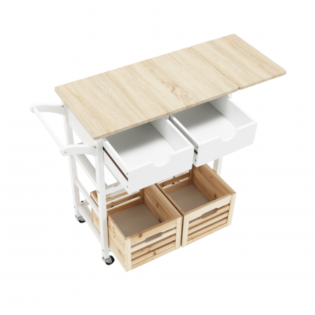 Cărucior de servire, alb / natural, PASSAT [14]