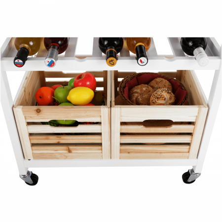 Cărucior de servire, alb / natural, PASSAT [19]