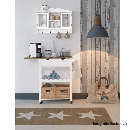 Cărucior de servire, alb / natural, PASSAT [1]